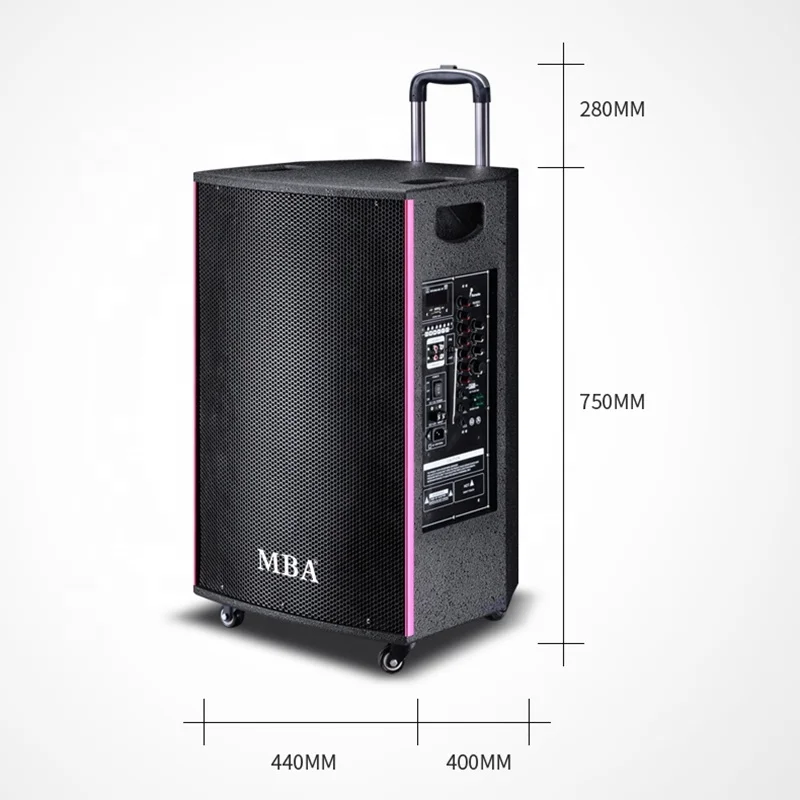 

Высококачественные одинарные 15-дюймовые внешние динамики на колесиках для внешнего освещения, мощность 1000 Вт