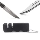 Мини-точилка для ножей, портативная, 2 уровня, нержавеющая сталь