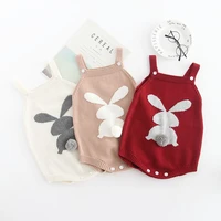 newborn baby bodysuits adorable rabbit pattern girl boy knit jumpsuits toddler infant funny onsie fall spring outerwear clothes