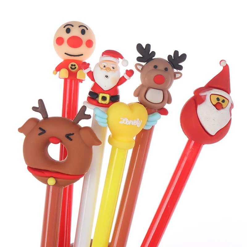 

HOT 20Pcs/Lot Christmas Gel Pen Cute Christmas Tree Reindeer Santa Gift Box 0.5mm Black Neutral Pens School Office Stationary