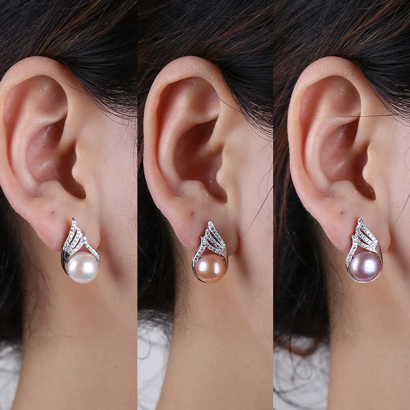 Женские серьги с большим натуральным жемчугом NYMPH ювелирные украшения из серебра