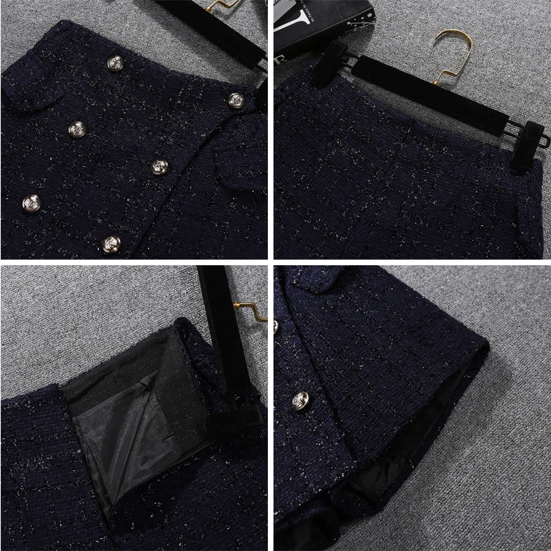 Skirt Shorts Autumn Winter Clothes Womens New Loose High Waist Bright Silk Small Fragrance Shorts Ladies Boots Shorts Short