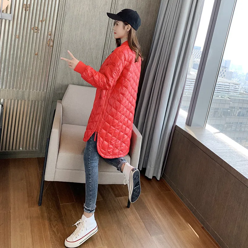 

Куртка женская на белом утином пуху, зимняя, легкая, оверсайз, с длинным рукавом, в Корейском стиле, 2020