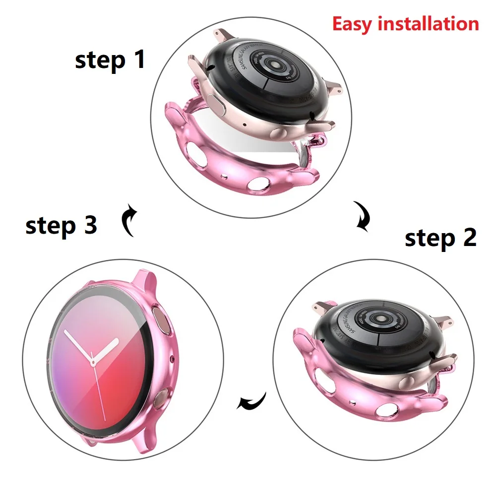 Soft Ultra Thin TPU Watch Case Slim Full Cover Screen Protector For Samsung Galaxy Watch Active 2 40mm 44mm