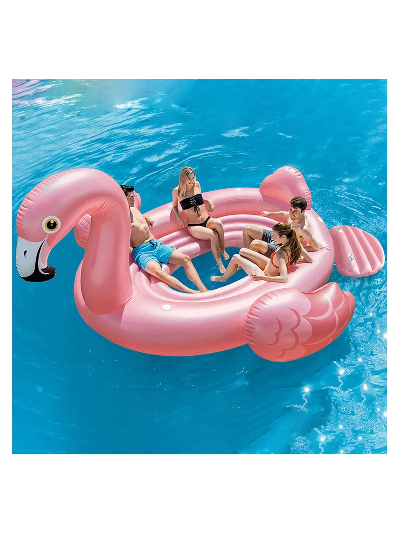 

2021 новый водный Фламинго Большой Плавающий остров плавающий ряд плавающая кровать плавающий отдых плавание