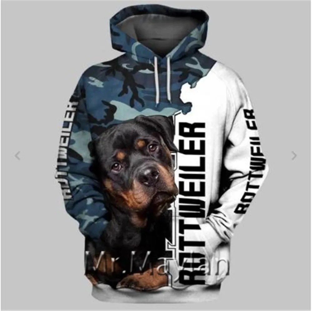 

Rottweiler 3D Full Printing Hoodie Men Jacket Men/women Casual Streetwear Boys Hip Hop Hood Sweatshirts Mens Hipster Clothes
