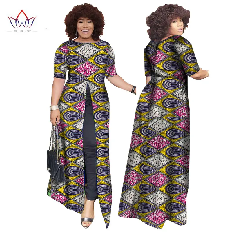 Африканский dashiki африканских платья повседневные Прямые сплит печати Африканский принт хлопок Одежда Сорочка африканского Femme brw WY852 - Цвет: 10