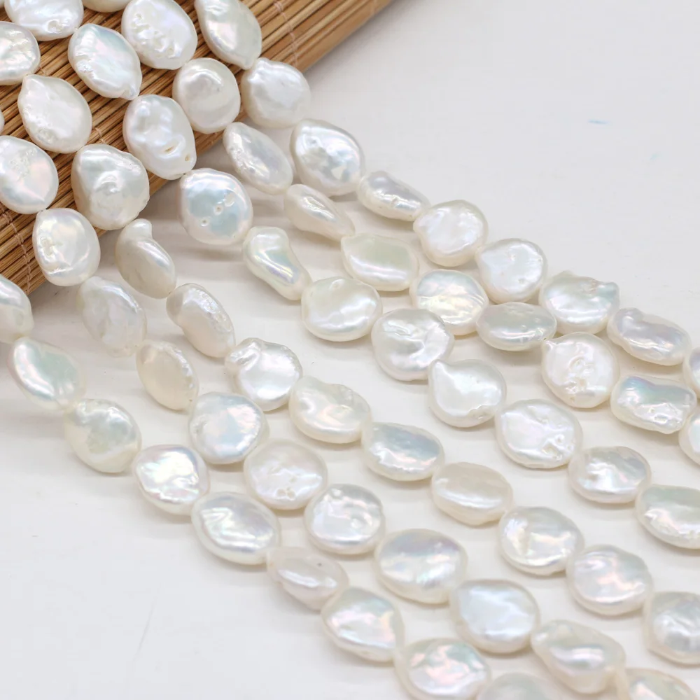 

Natural Freshwater Pearl Irregular Coin Baroque White Loose Beads For Jewelry Making DIY Bracelet Earrings Necklace Accessory