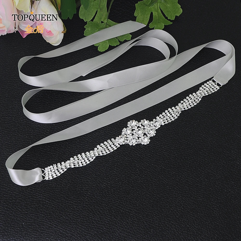 TOPQUEEN S98 серебряный бриллиантовый пояс роскошный Кристальный свадебный пояс свадебное платье драгоценный пояс со стразами и блестками для свадебного платья