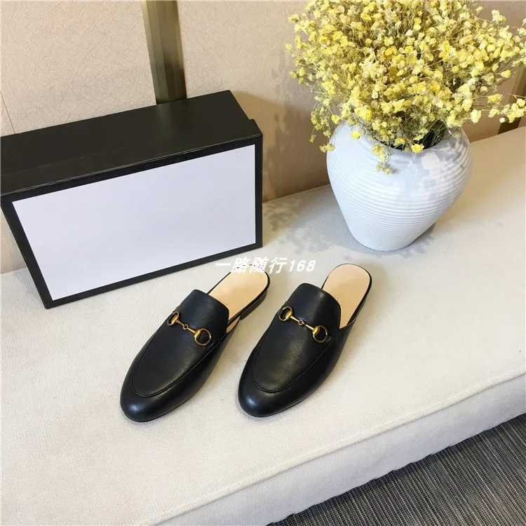 

Baotou semi-slippers women wear ins tide online celebrity lazy sandals and slippers flat-bottomed G horse buckle Muller shoes