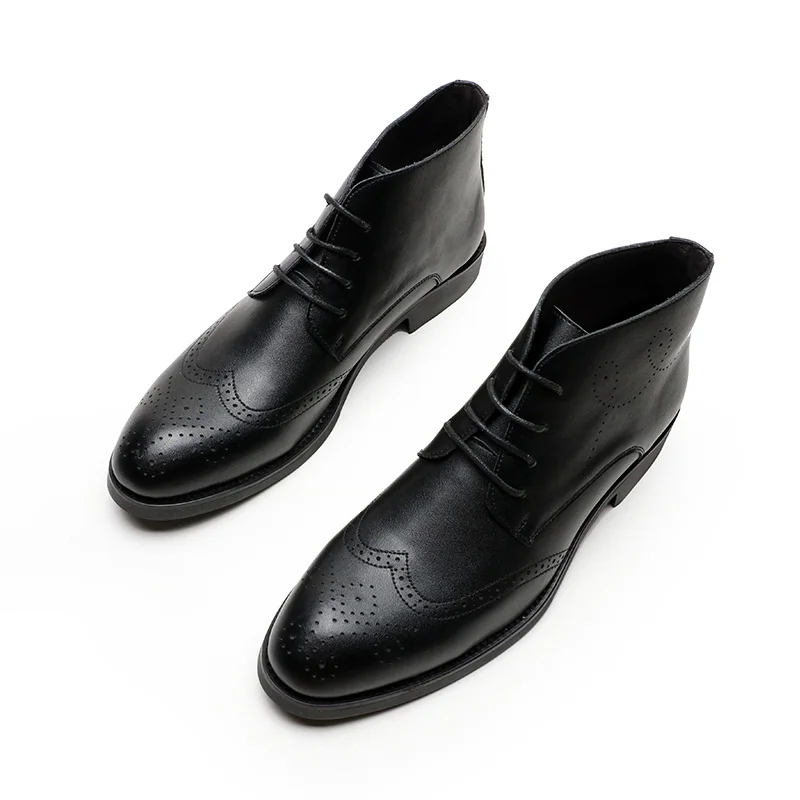 Мужские ботинки Сезон осень-зима Ботильоны Модная обувь на шнуровке Мужская