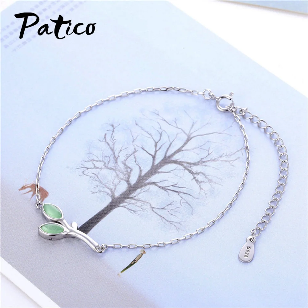 Модные Простые браслеты из стерлингового серебра 925 пробы для женщин