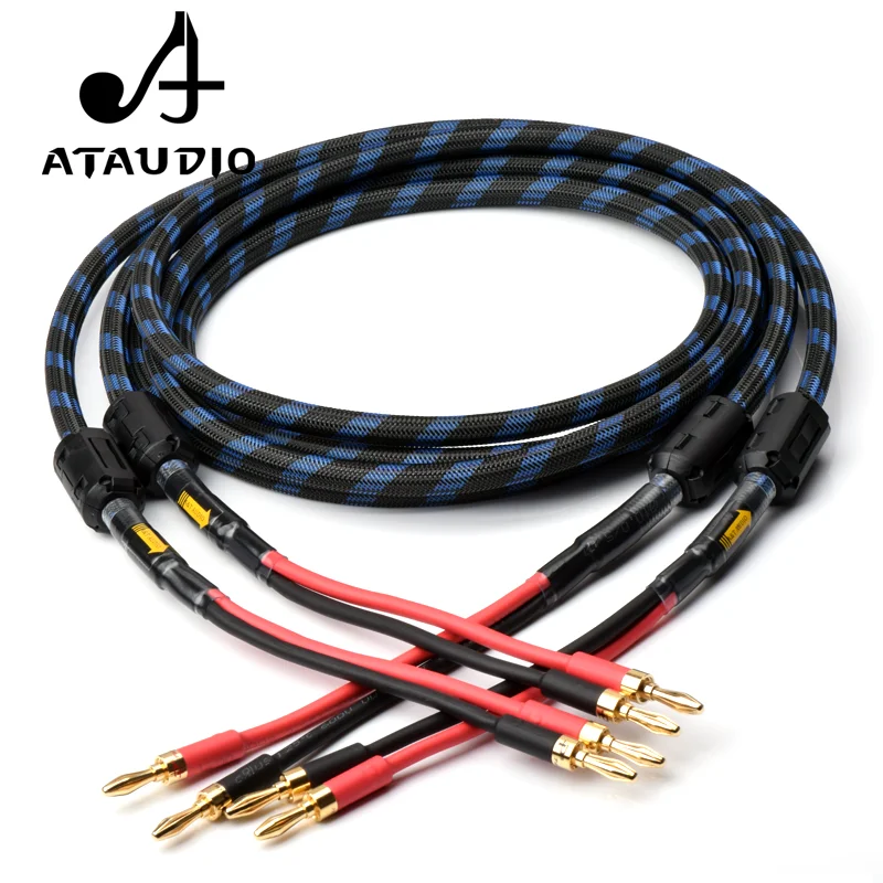 

Одна пара ATAUDIO hifi кабель для динамика высокого качества 6n OFC провод для динамика с банановым штекером Y-образной вилкой