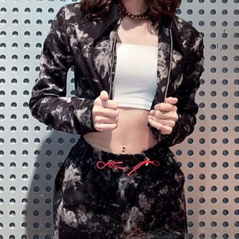 Комплект-карго JIEZuoFang Женский модные мешковатые брюки с завышенной талией