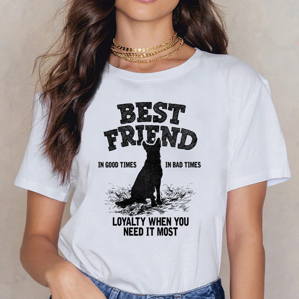 Топы Футболка Для женщин Пособия по немецкому языку пастырь Best Friend лояльность
