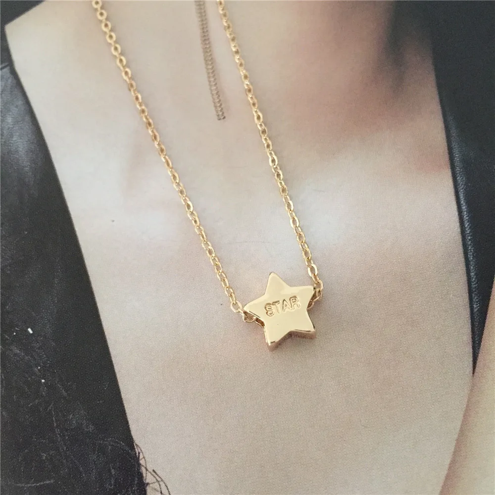 Супер милое женское золотое покрытие с надписями и гравировкой в виде звезды