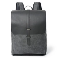 mens fashion backpack vintage luxury pu leather high capacity laptop travel backpack bag cover softback student bookbag new 2021