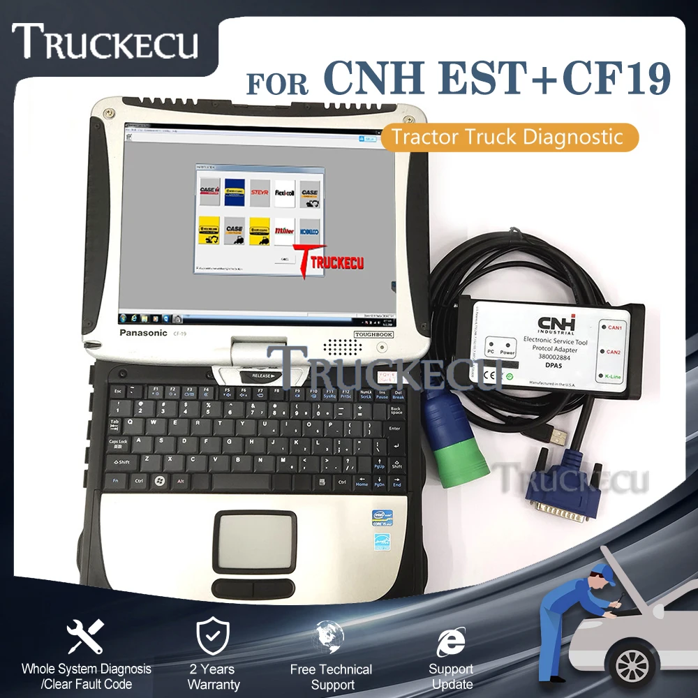 

Diagnostic Tool For New Holland Electronic Service Tools FOR CNH EST 9.5 engineering Level DPA5 Kit+Thoughbook CF19 Laptop