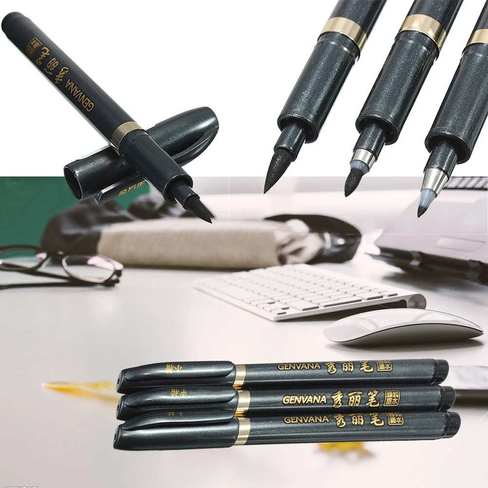 

S/M/L Portable Chinese Japanese Calligraphy Brush Pen Sketch Pens Soft Brush Painting Pen Refillable Pigment Ink Brush Marker