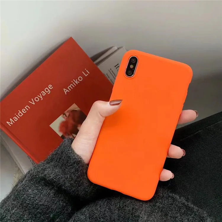 Ретро Оранжевый Простой корейский чехол для телефона iPhone 11 Pro Max 6 6S 7 8 Puls X XS Чехлы XR