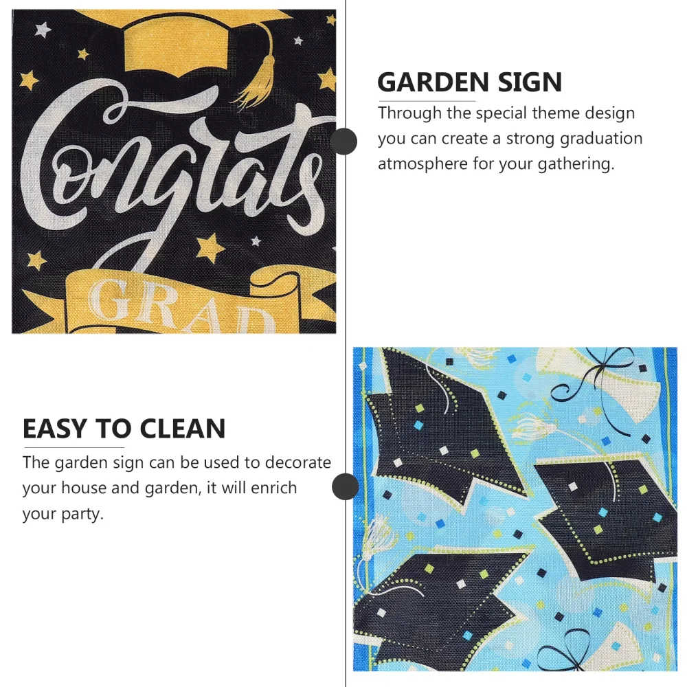 

4 Pcs Graduation Yard Flags Decorative Flags Garden Flags Graduation Party Decor