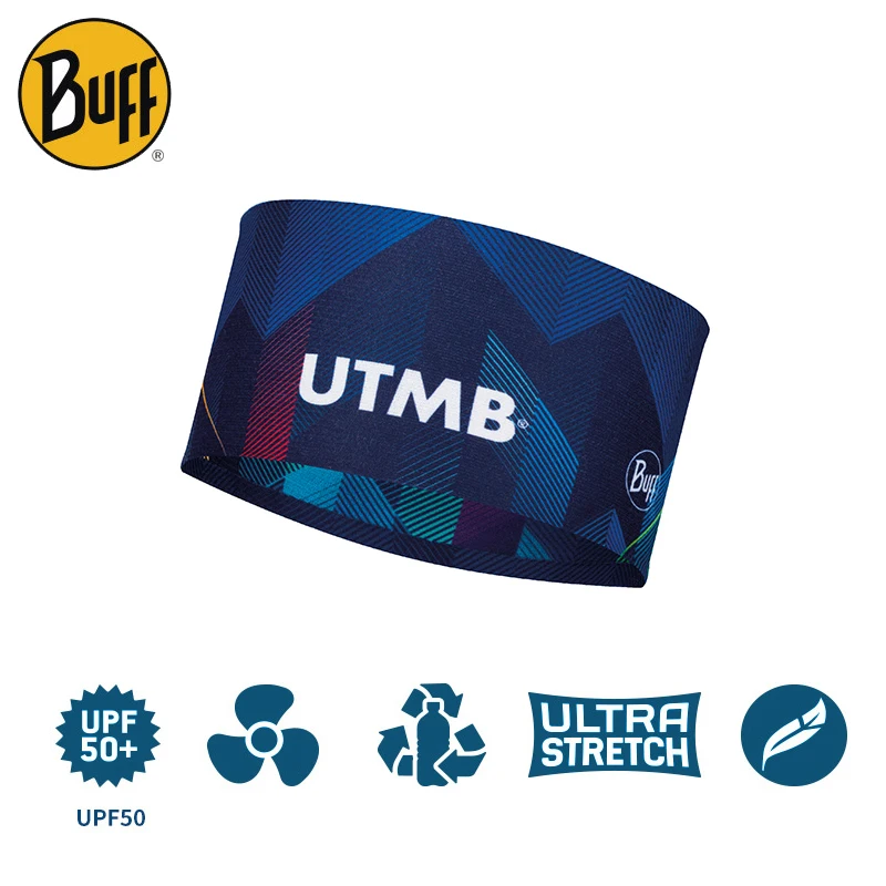 

Original BUFF Fastwick Headband Ultimate Logo Black Highly Breathable Odour-free Silver+ Bandana for Running Cycling Men Women
