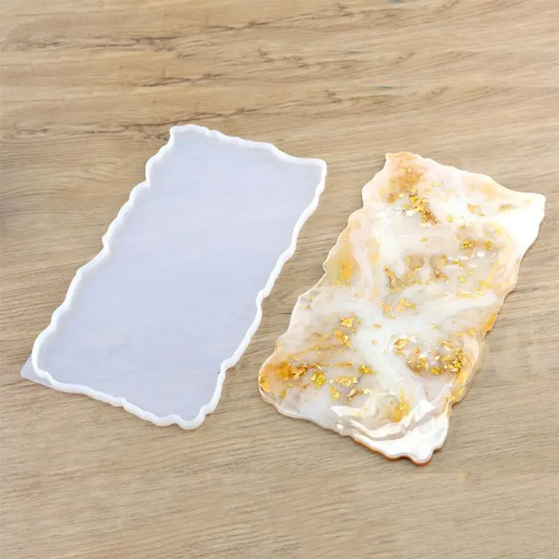 

Rectangle Epoxy Resin Mold Irregular Tray Large Silicone Mold for Resin Tray