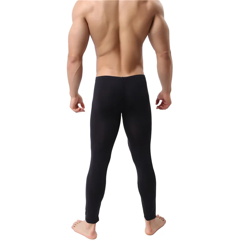 Ультратонкие мужские леггинсы для фитнеса ледяные шелковые длинные штаны