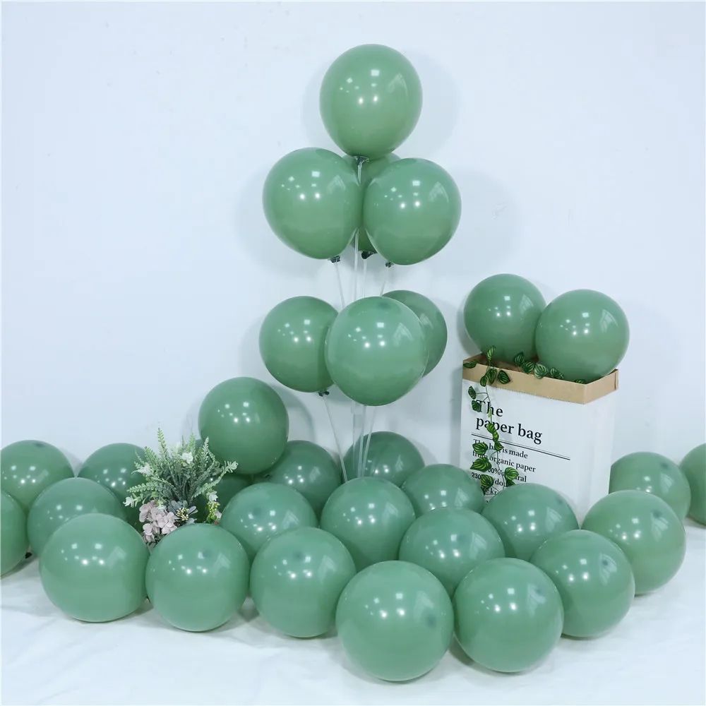 

20pcs 10inch Retro Balloons Dusty Pink Green Caramel Coffee Balloon Rustic Wedding Birthday Party Decorations Air Helium Globos