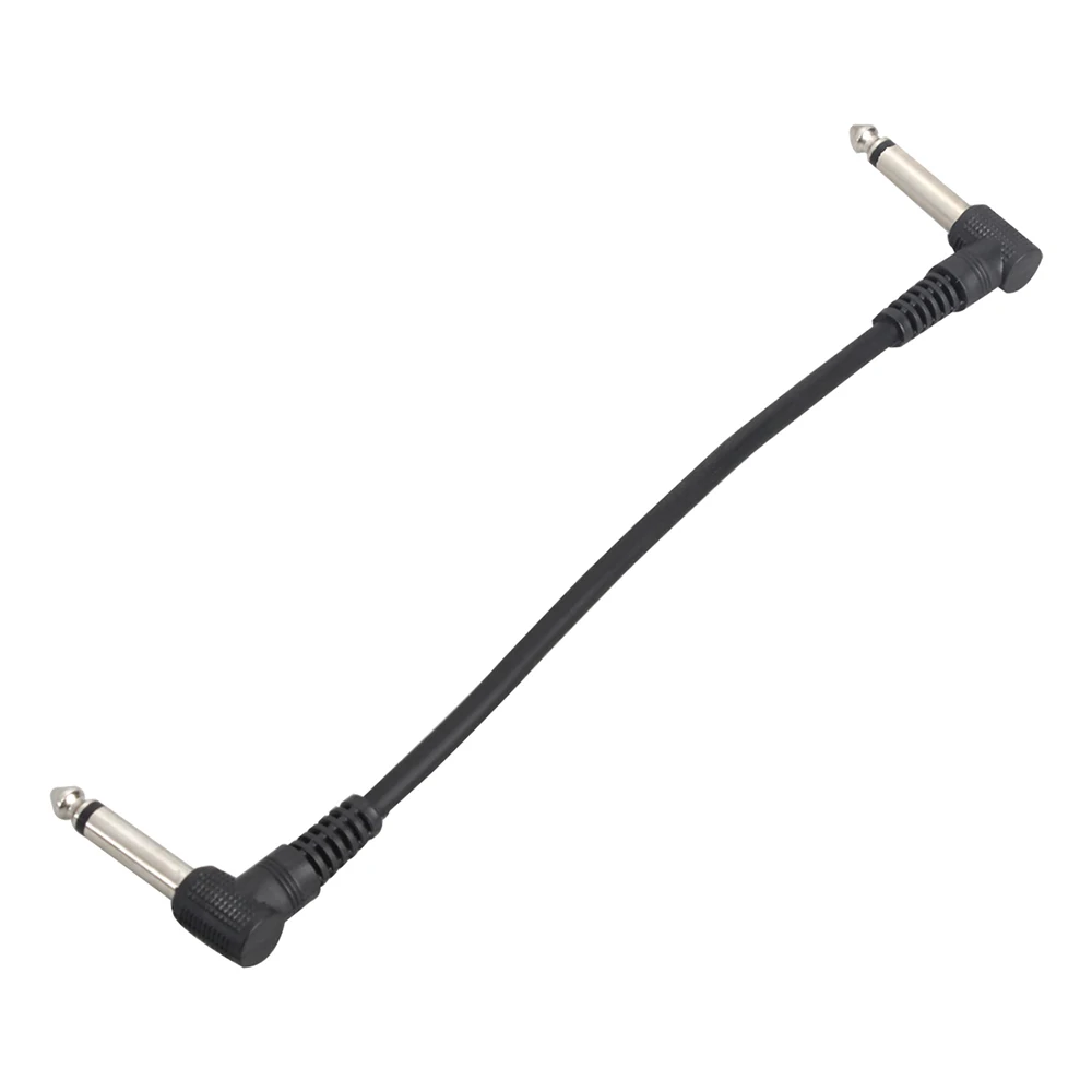 6-Pack 21cm / 8.3 Inch Ultra Flexible Guitar Effect Pedal Patch Cables with 6.35mm Right Angle Plug Black | Спорт и развлечения