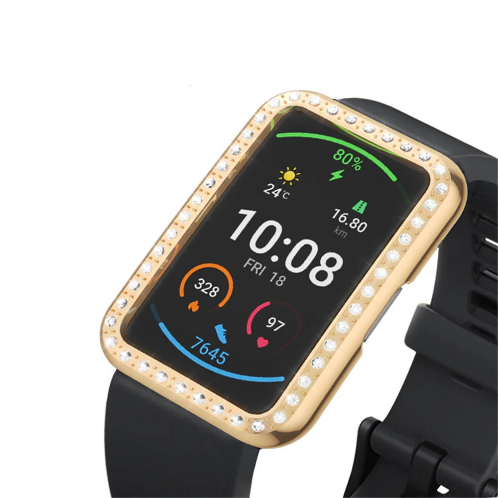 1Pc Diamond Bumper Protective Case For Huawei Watch Fit Watch Cover Shiny Protector Edge Frame Smartwatch Accessories Dropship