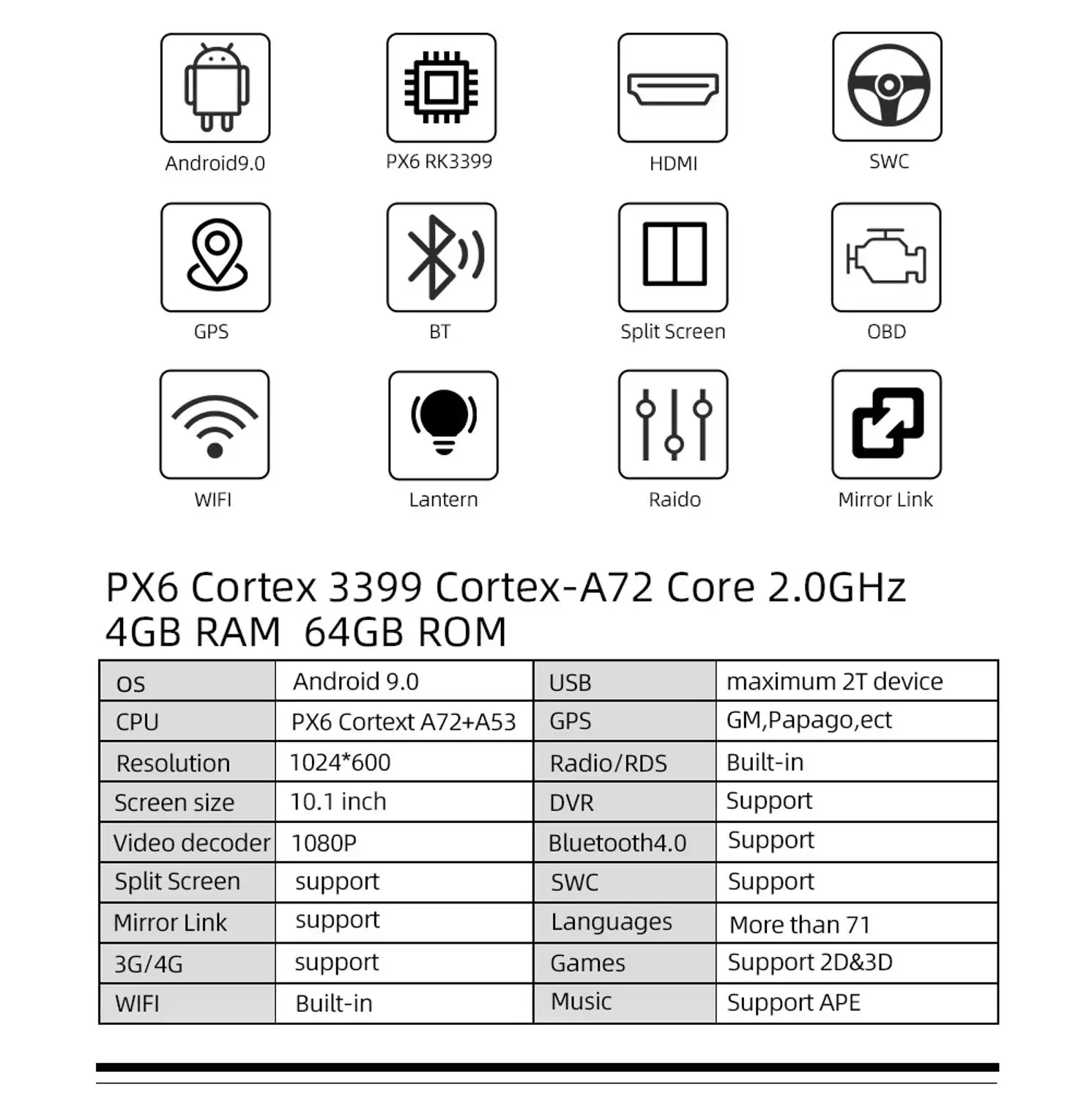 Bosion Android 10. Octa Core 2 Din 10 1 дюймов Автомобильный DVD плеер HD Радио стерео Универсальный