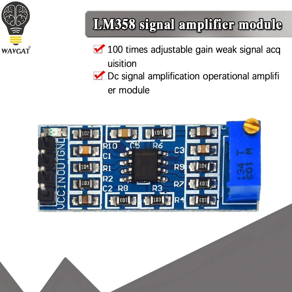 1 шт., новый модуль усиления сигнала LM358 100 увеличение времени