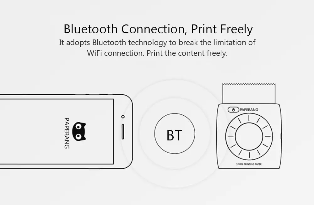 PAPERANG P2 карманный портативный мини-принтер с Bluetooth фото телефона 300 dpi HD Термопринтер для печати этикеток для iOS Android Windows 1000 mAh