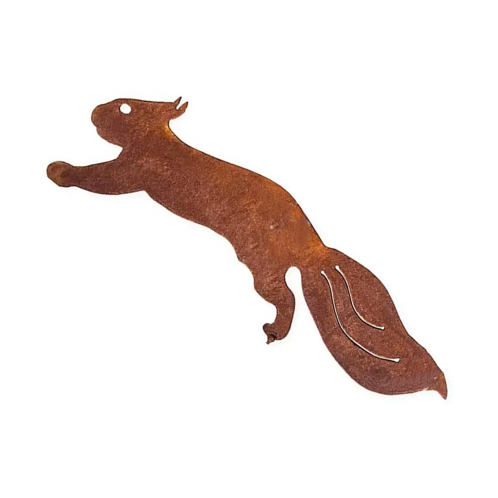Metal Rust Squirrel Decor Garden Silhouette For Tree Running Art Ornament Exquisite Animal Decoration |