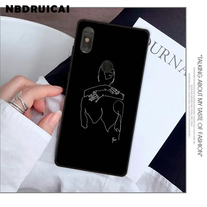 

NBDRUICAI Minimalist Style Line Series TPU Soft Silicone Phone Case for Xiaomi 8 9 se 5X Redmi 6pro 6A 4X 7 5plus note 5 7 6pro