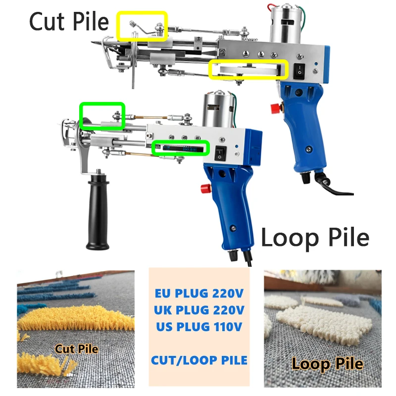 

Electric Manual Cut Pile Carpet Weaving Flocking Machine 100-240V Adjustable Carpets Tufting Gun (FOR CUT) Tool Sewing Machines
