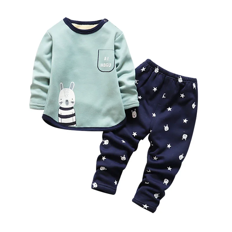 Autumn Children Clothing Girls Cartoon Casual Sports T-shirt Pants 2pcs/Set Winter Infant Outfit Kids Clothes Suit Tracksuits - Цвет: Армейский зеленый