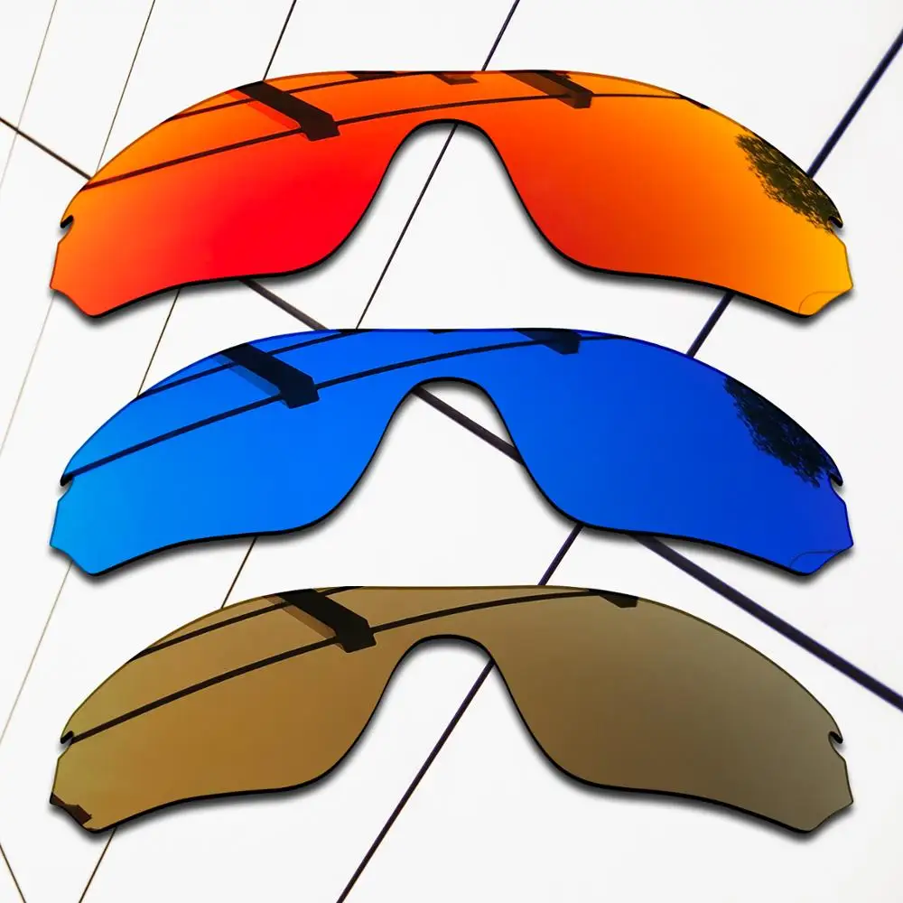 E.O.S 3 Pieces Ice blue & Fire Red & Bronze Gold Polarized Replacement Lenses for Oakley RadarLock Edge OO9183 Sunglasses