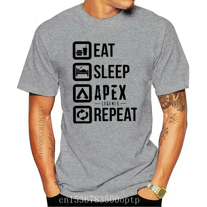 

Футболка с надписью «Eat Sleep Apex Legends» для мужчин, новинка, футболка с круглым вырезом в Бангалоре в стиле 80-х, уникальная одежда