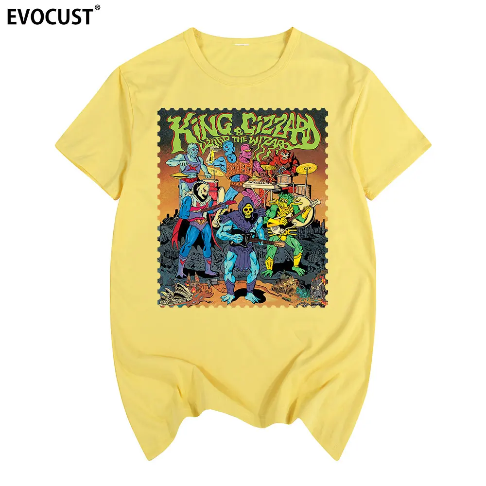 Футболка King Gizzard с волшебником из ящерицы Хлопковая мужская футболка новая