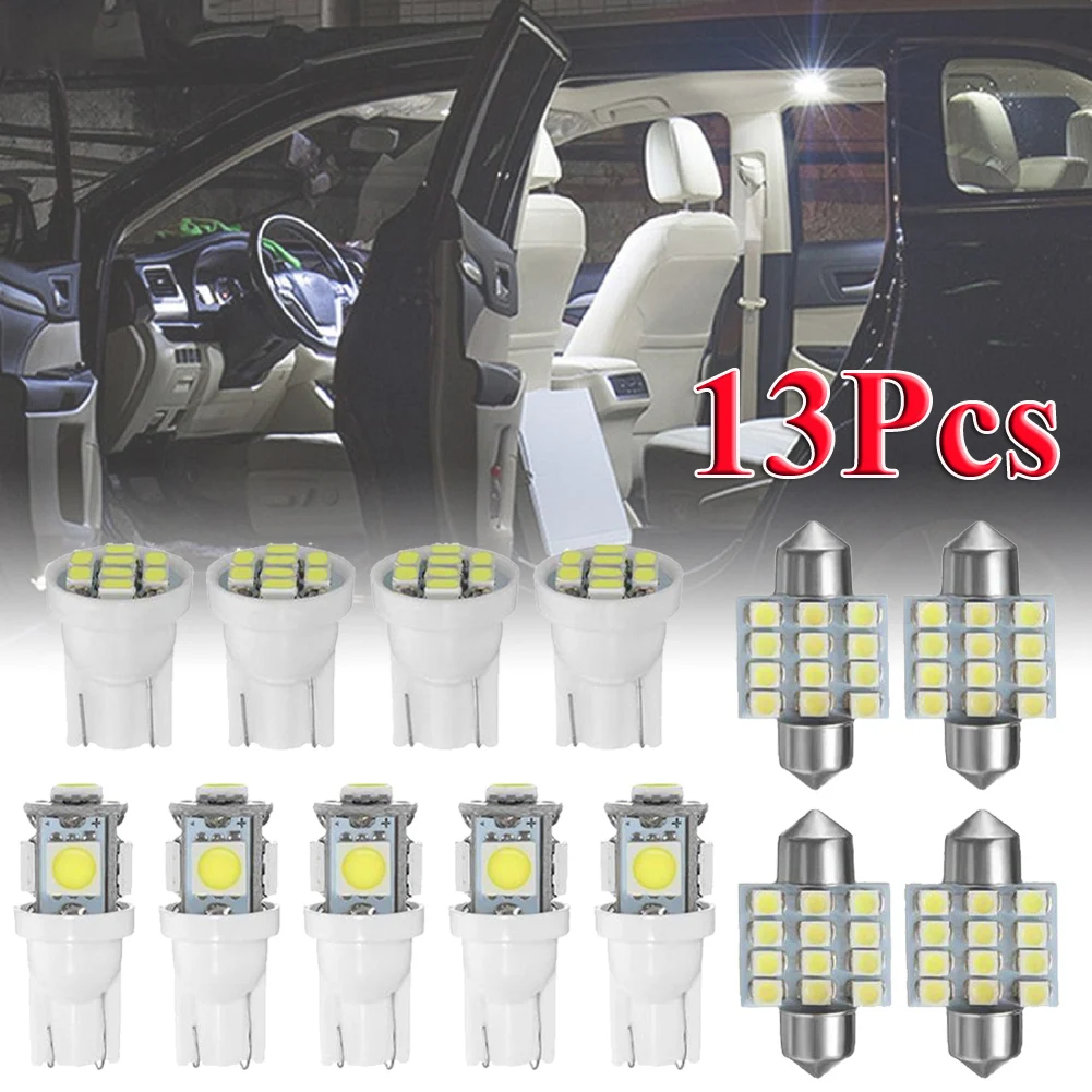 13 шт. белый авто светодиодный лампы на 12В Автомобильный Подсветка салона для