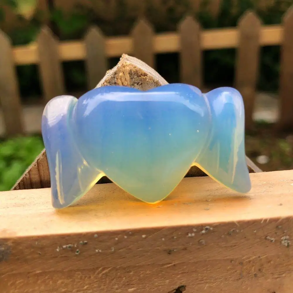 1 шт. натуральный красный плавленый камень резное сердце Ангела украшение для