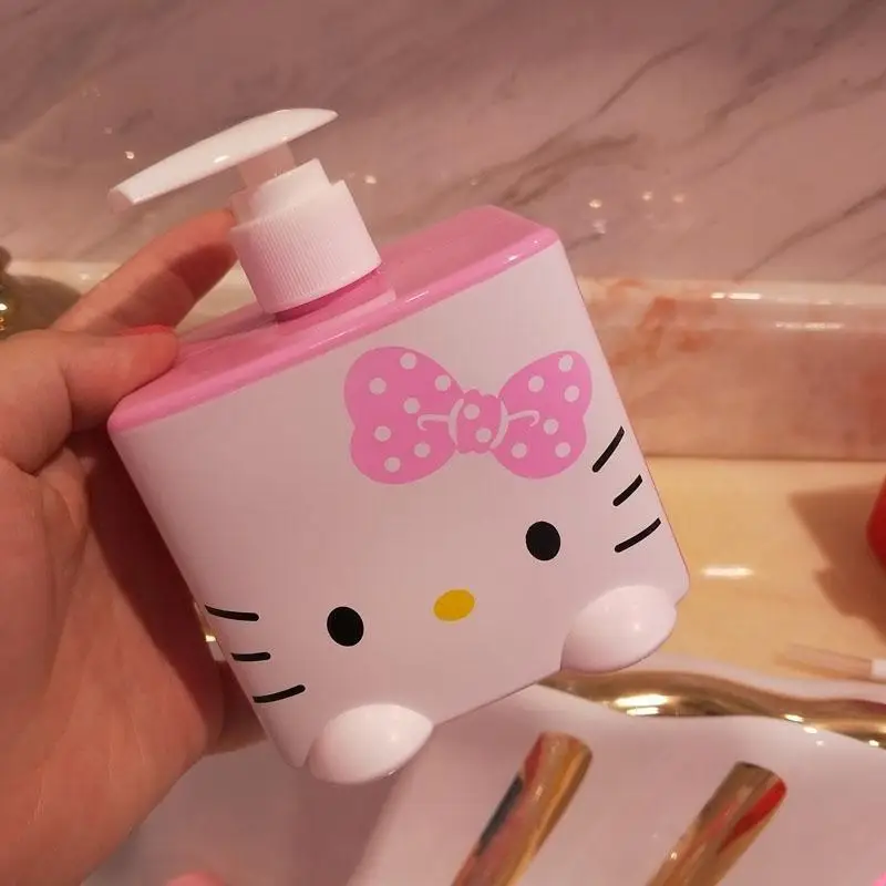 hello kitty toilet bathroom shampoo shower gel empty bottle push type large capacity cosmetic lotion hand sanitizer sub bottled free global shipping