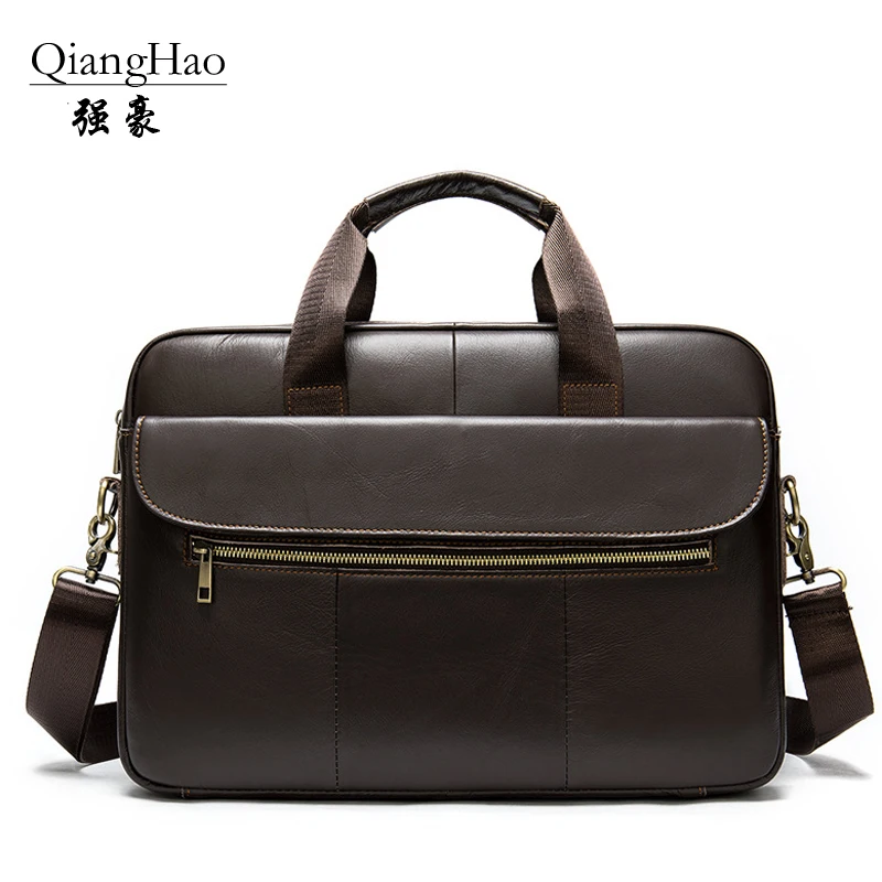 

100% Genuine leather Men bag Casual men's briefcase shoulder Bags Laptop crossbody messenger bag men men's travel bags 2017