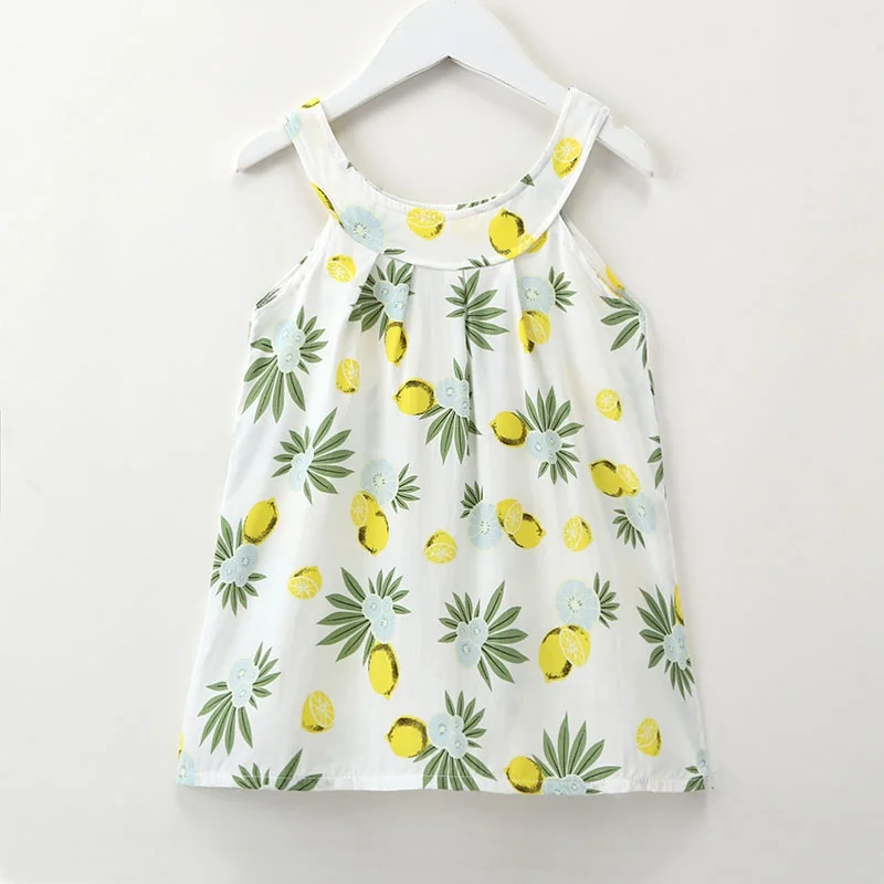 Dress for Girl 2021 Summer Children Clothing Cotton Watermelon Printed Princess Floral Vest Dresses Girls | Детская одежда и обувь