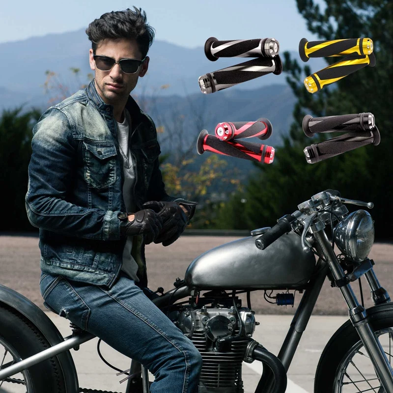 

22MM Universal Motorcycle Motorbike Grips Metal And Rubber Racing Handlebar Grip For Honda Yamaha Suzuki Ducati 1 Pair