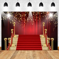 stage light red curtain golden dots carpet baby birthday party backdrop vinyl photographic photography background photo studio