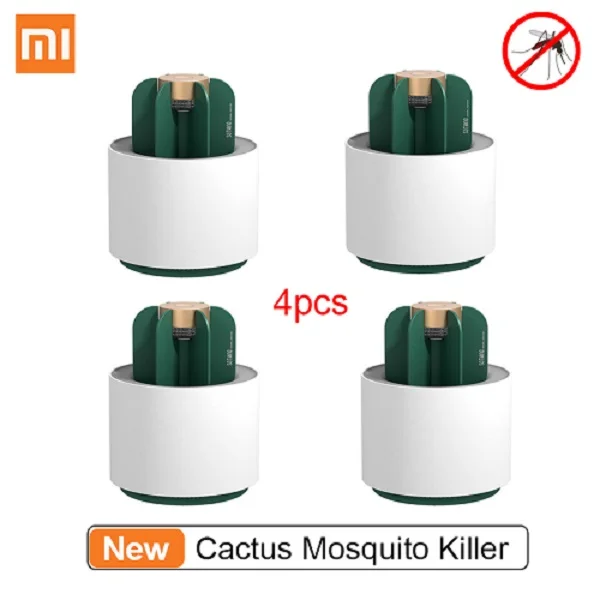4pcs Xiaomi Mijia экологический бренд Sothing Mosquito Killer лампа портативный кактус USB Электрический Отпугиватель комаров Ловушка для насекомых УФ светильник - Цвет: 4pcs