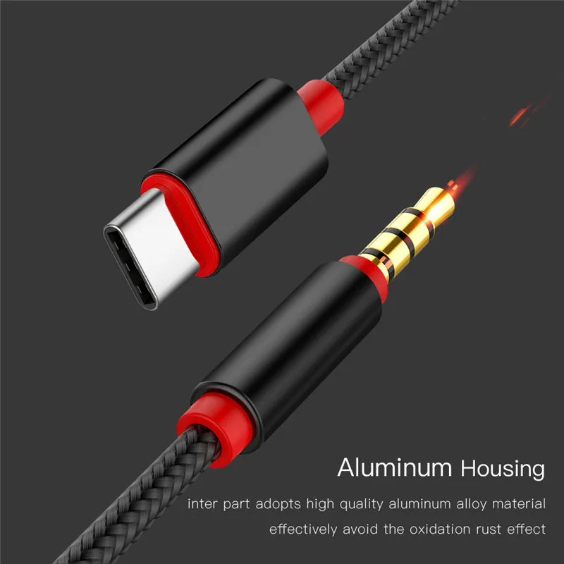 Автомобильный аудиокабель со штекером Type-C на штекер 3 5 мм адаптер USB C типа AUX